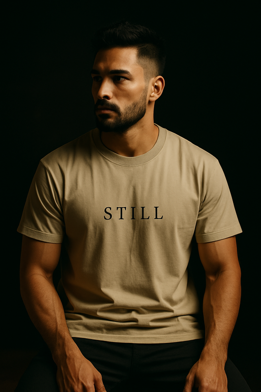"STILL" Minimalist Streetwear Tee – Beige Edition